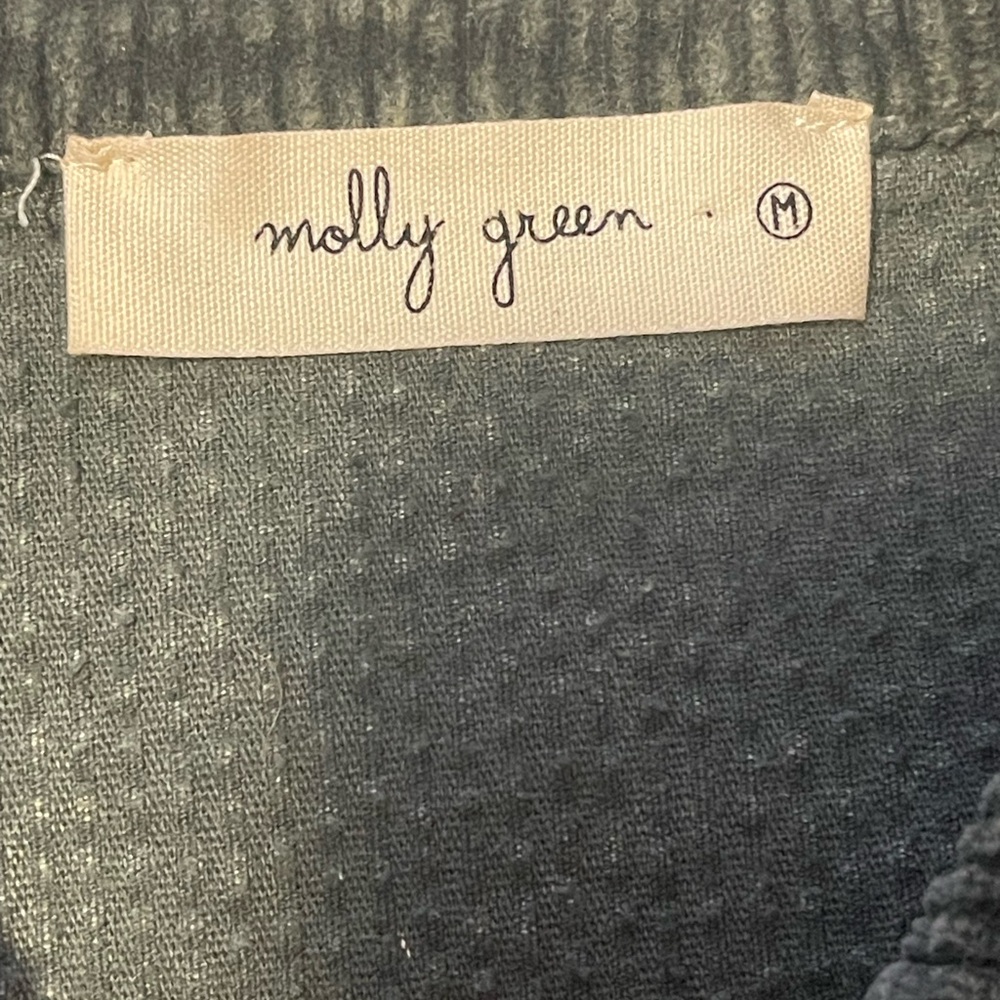 Molly Green Olive Green Corduroy Jumpsuit Sz M - Picture 4 of 6